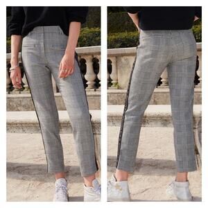 The Kooples Slim Fit Houndstooth Logo Tape Trousers 2 (8‎ US)